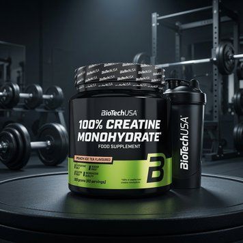 Креатин BioTechUSA 100% Creatine Monohydrate Flavoured (300g), Ice Tea peach