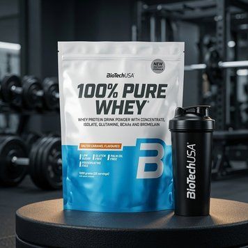 Протеїн BioTech 100% Pure Whey (1000 гр), Salted Caramel