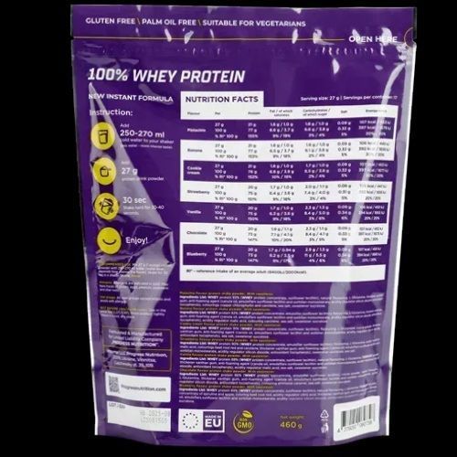 Склад та харчова цінність Протеїн Progress Nutrition 100% Whey Protein New Instant Formula (460 г), Banana