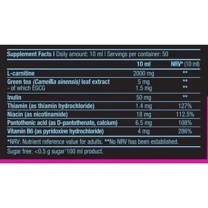 Склад та харчова цінність BioTechUSA L-carnitine 100.000 (500 мл), Cherry